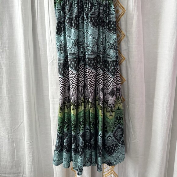 Mara Hoffman Lattice Cutout Midi Sundress (Size 2) High Neck Sleeveless Flowy - Picture 8 of 10